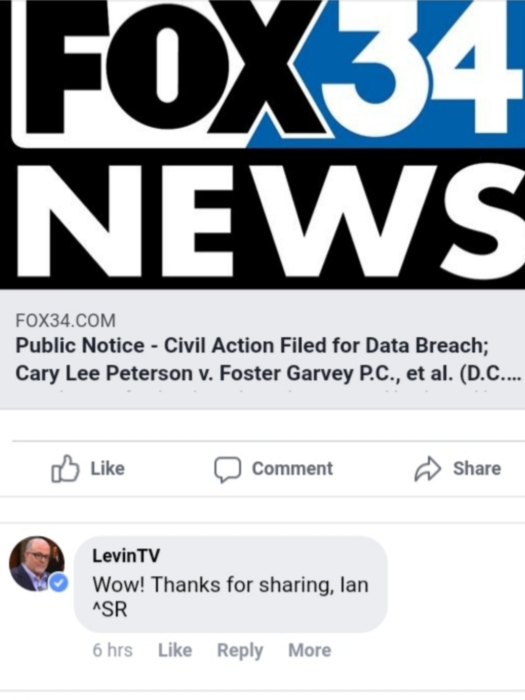 Mark Levin Says Wow in Response to FINRA Bank Data Breach Lawsuit on Capitol Hill