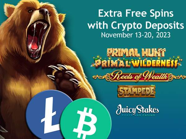 Juicy Stakes Casino Players are Wild About Getting 30 Extra Free Spins with Cryptocurrency Deposits
