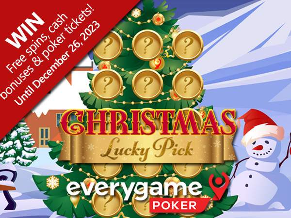 Everygame Poker Gets into Holiday Spirit with Christmas Lucky Pick Casino Bonuses