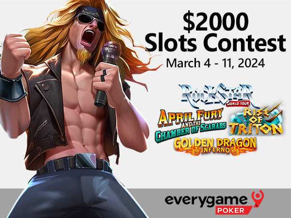 Prizes Galore at Everygame Poker with $2000 March Slots Contest