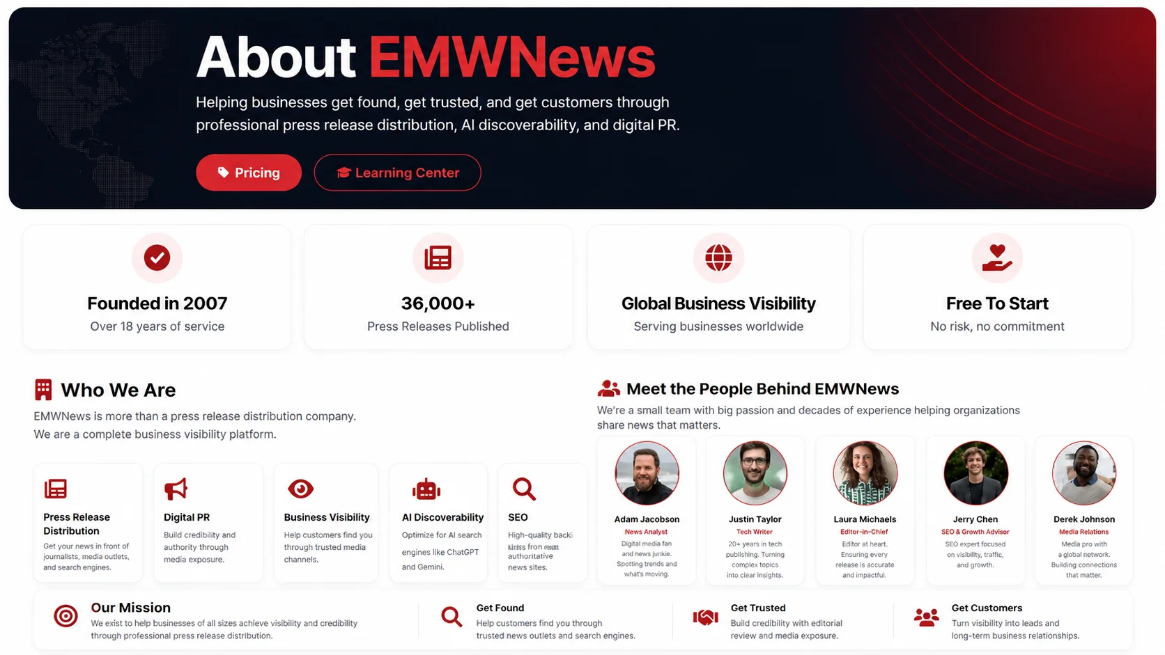 EMWNews company overview: A trusted press release distribution service helping businesses get media coverage since 2015.