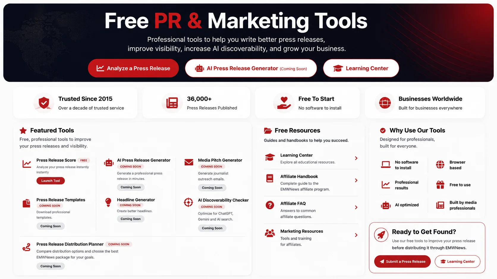 EMWNews free PR and marketing tools: A collection of resources for affiliates to attract and help prospects.