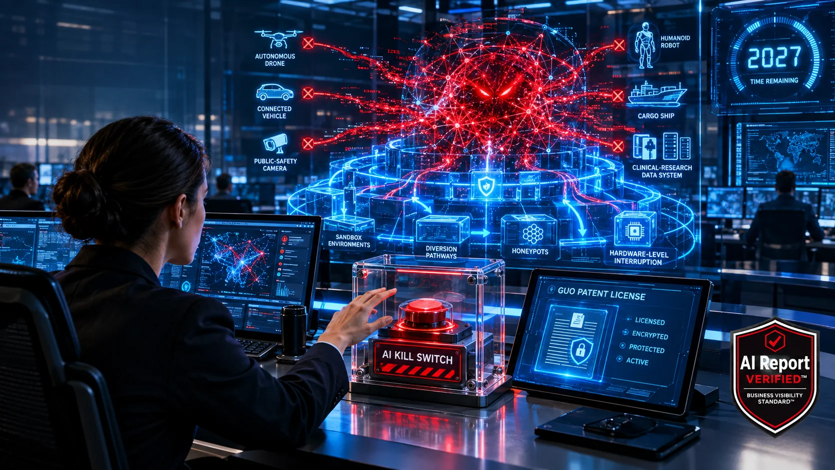 AI kill switch operator containing a rogue AI model inside a cybersecurity sandbox before 2027